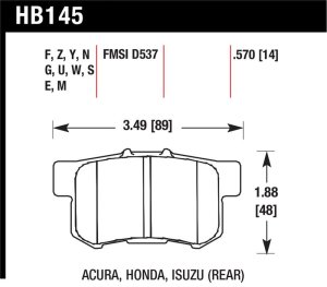 Acura RSX Brake Pads - Hawk Performance - Blue 9012 - `03-`06